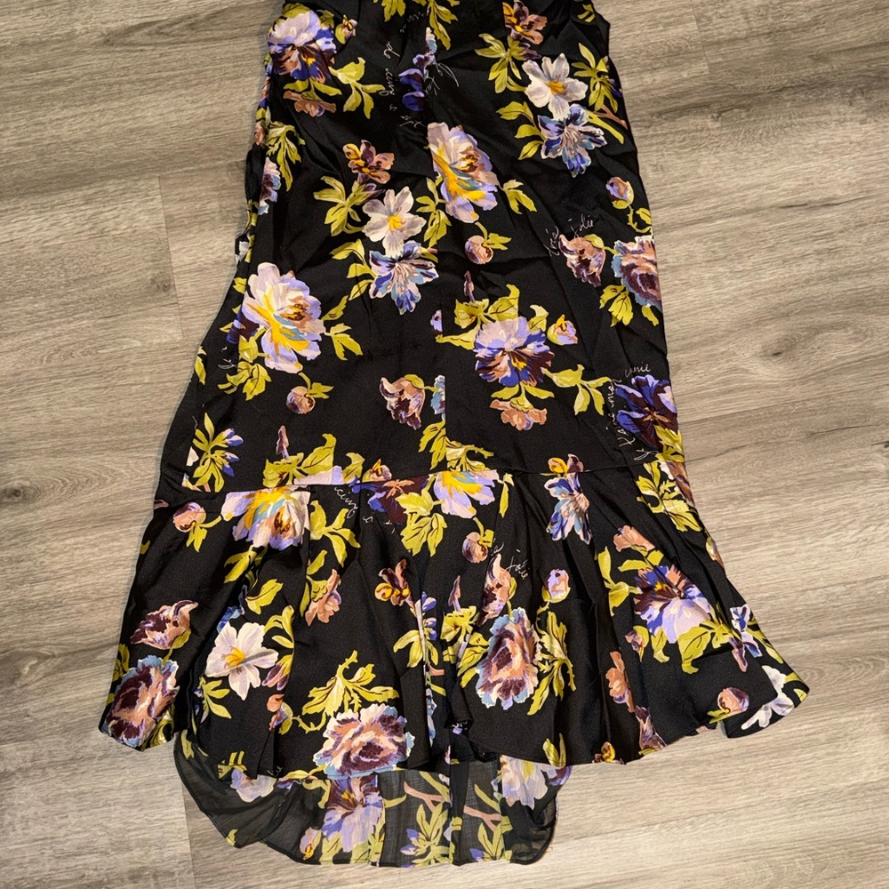 Cinq à Sept One Shoulder Floral Yellow Dress - Picture 12 of 13